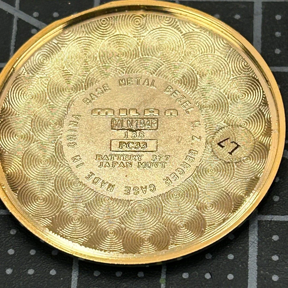 Milan Worlds Best DAD Gold Tone Pocket‎ Watch Day Date Japan Movt MLN194P PC33
